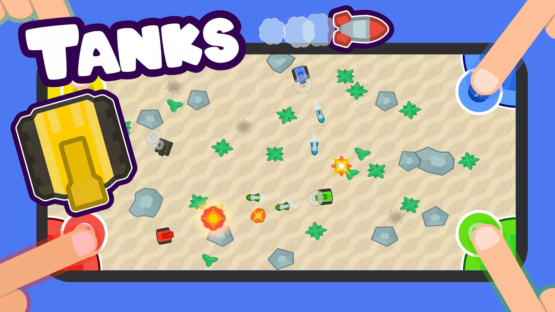 مینی‌گیم نبرد تانک‌ها در بازی موبایلی 2 3 4 Player Mini Games