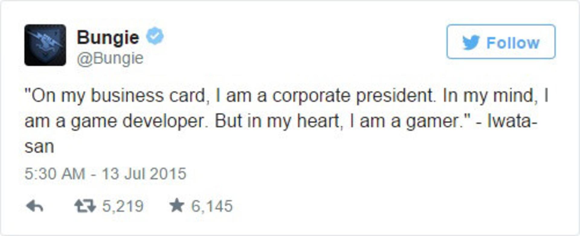 Game industry respect to Iwata