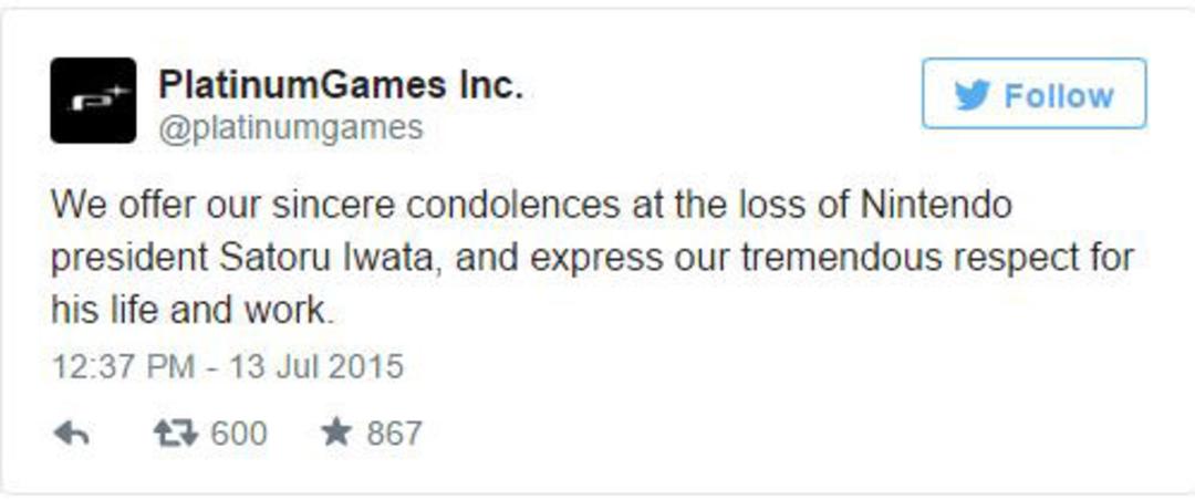 Game industry respect to Iwata