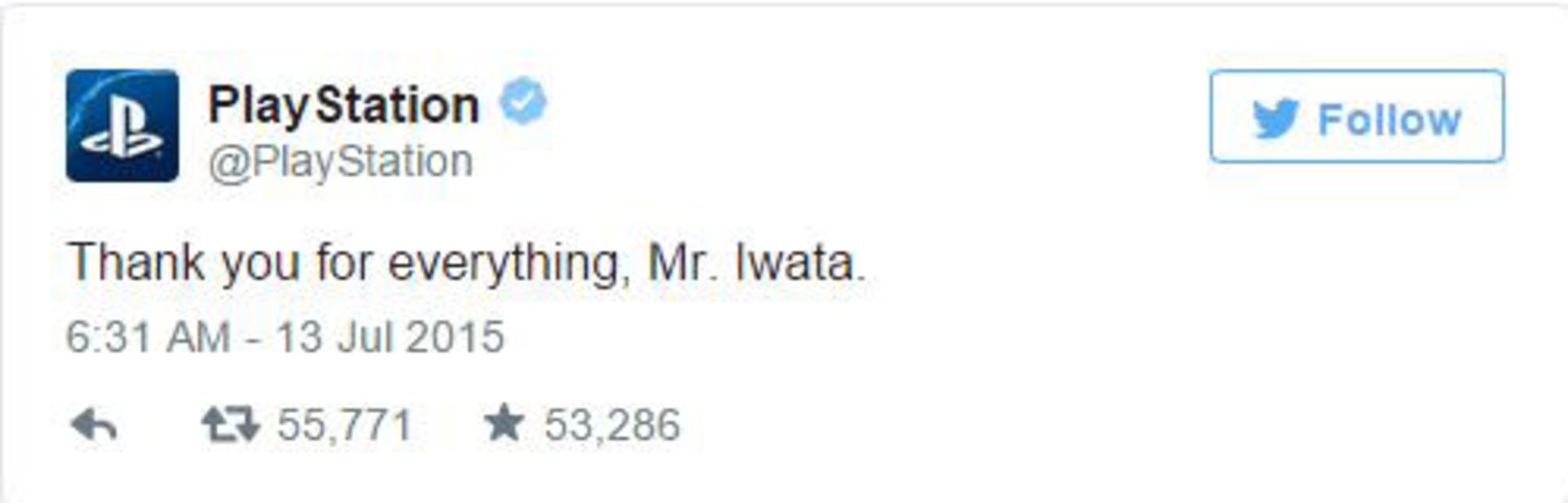 Game industry respect to Iwata