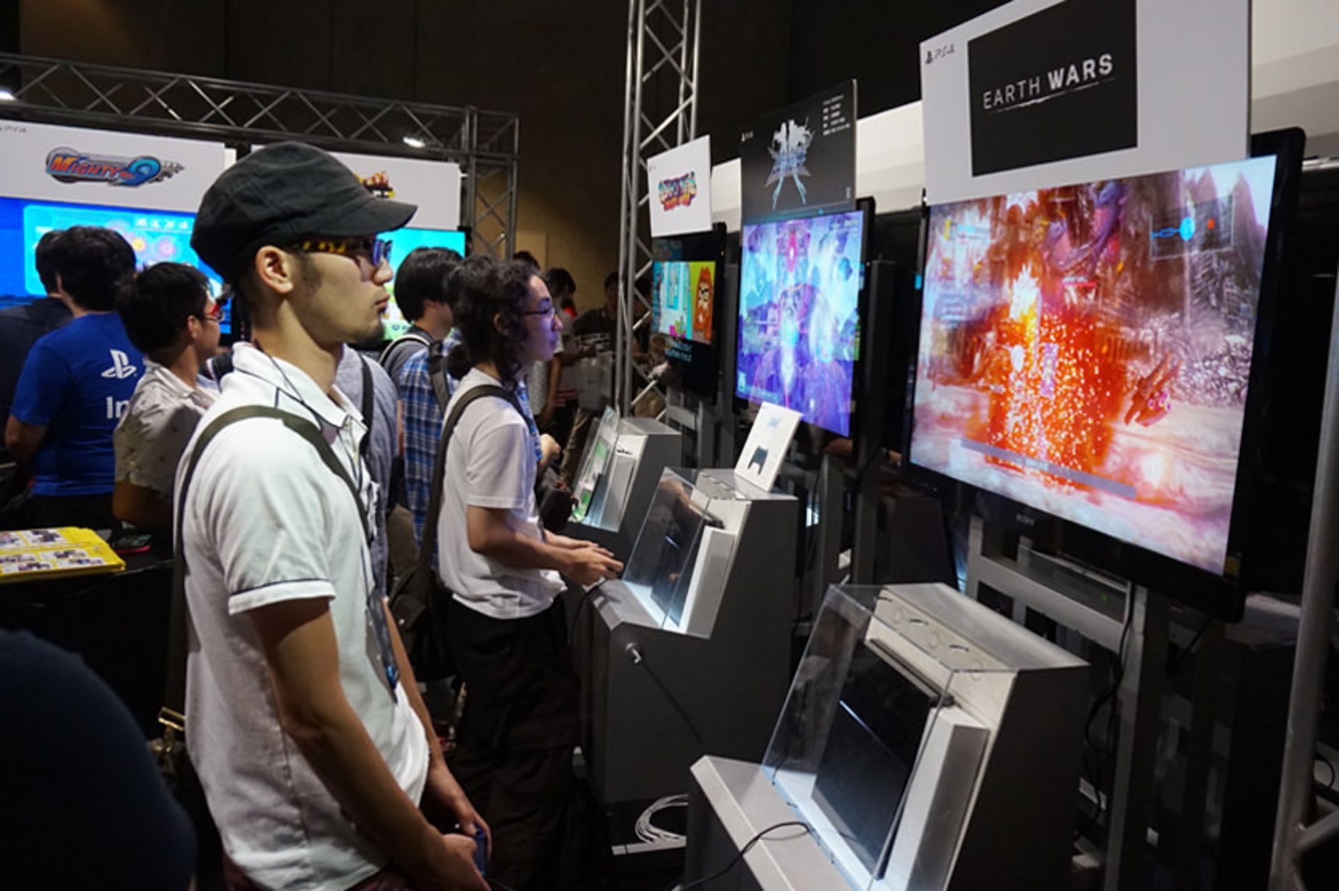 Gamers Playing at Bitsummit 2015