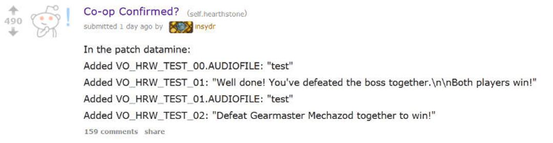 Hearthstone Co-Op releated audio files in reddit