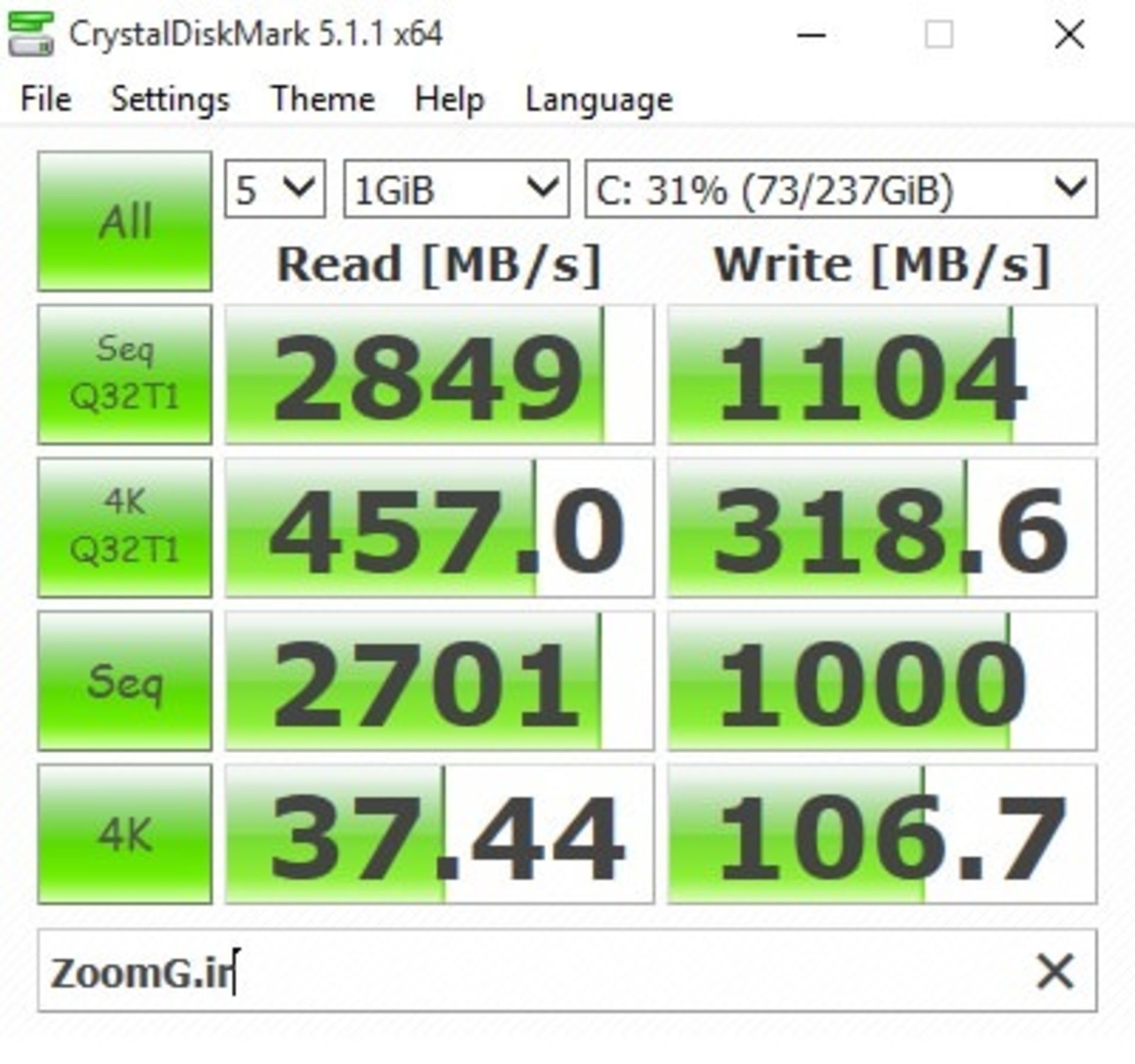 Zoomg MSI GT72S Crystall SSD 2