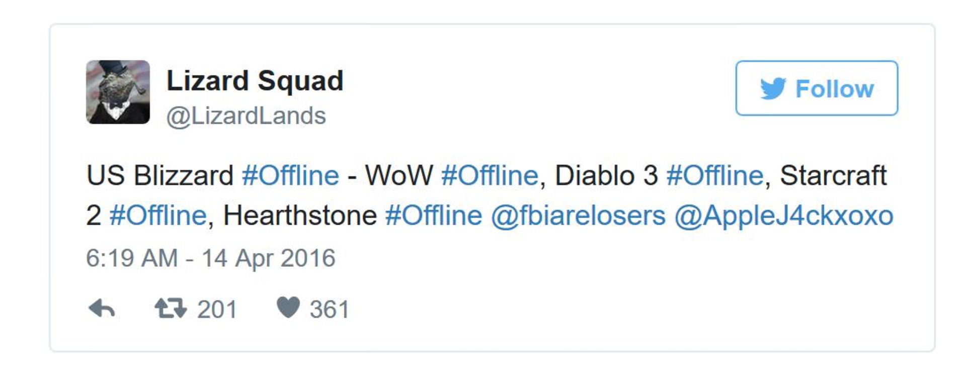 هک بیلیزارد توسط Lizard Squad