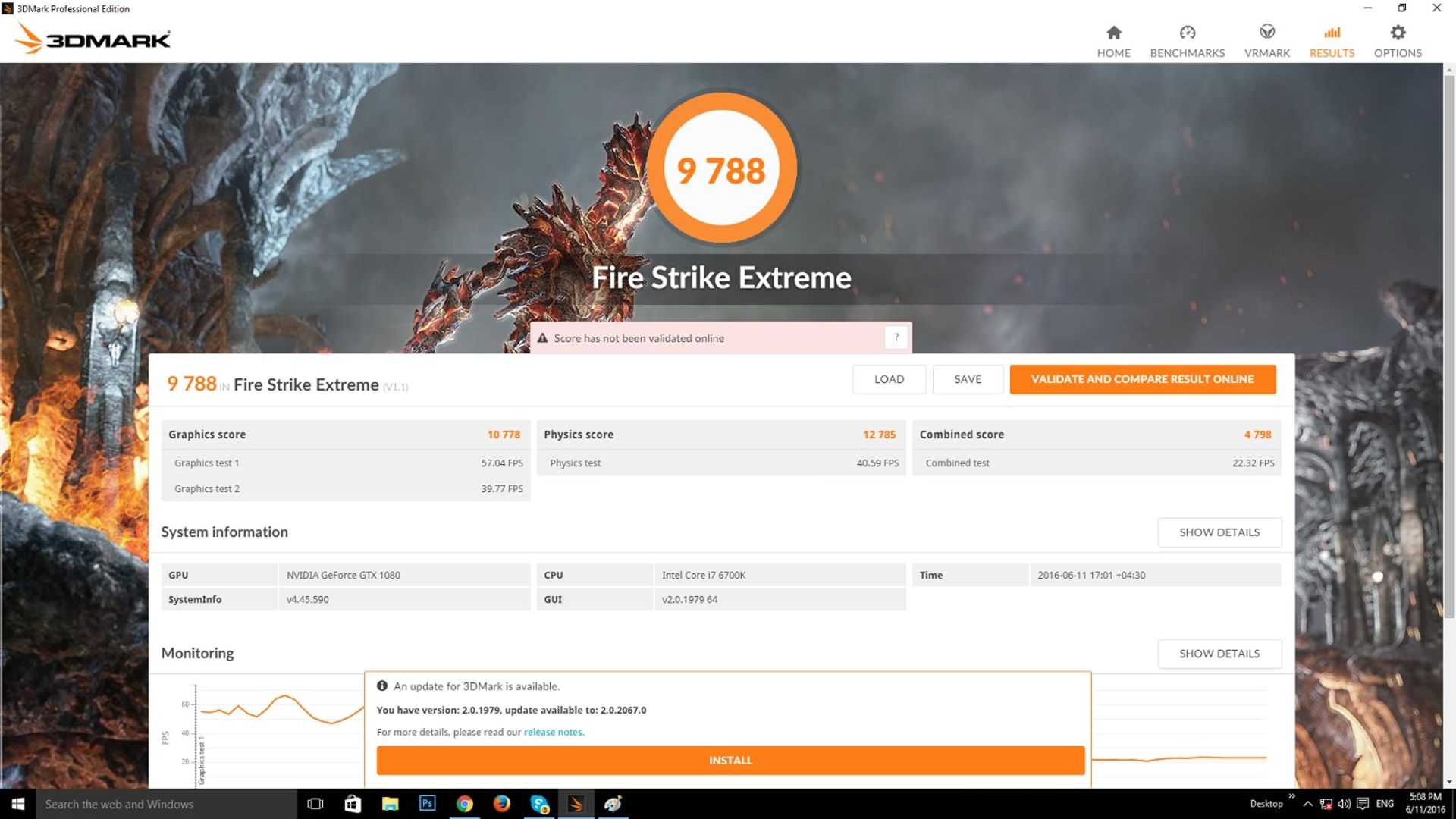 3dmark 2013 fireStrike 6700 Extreme