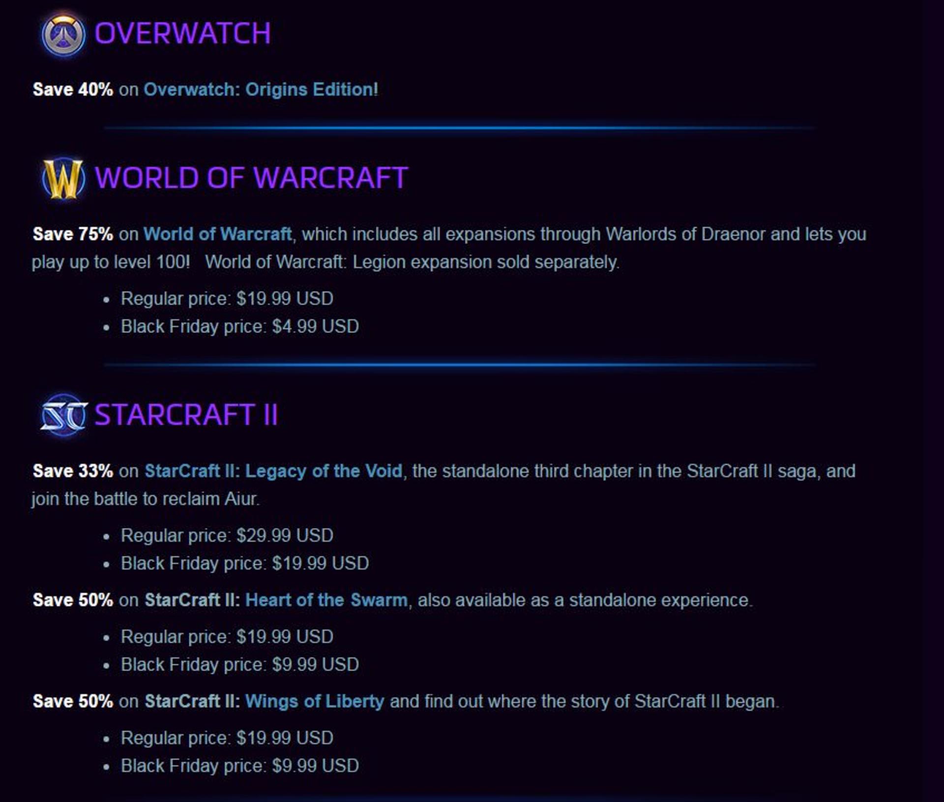 Blizzard Black Friday
