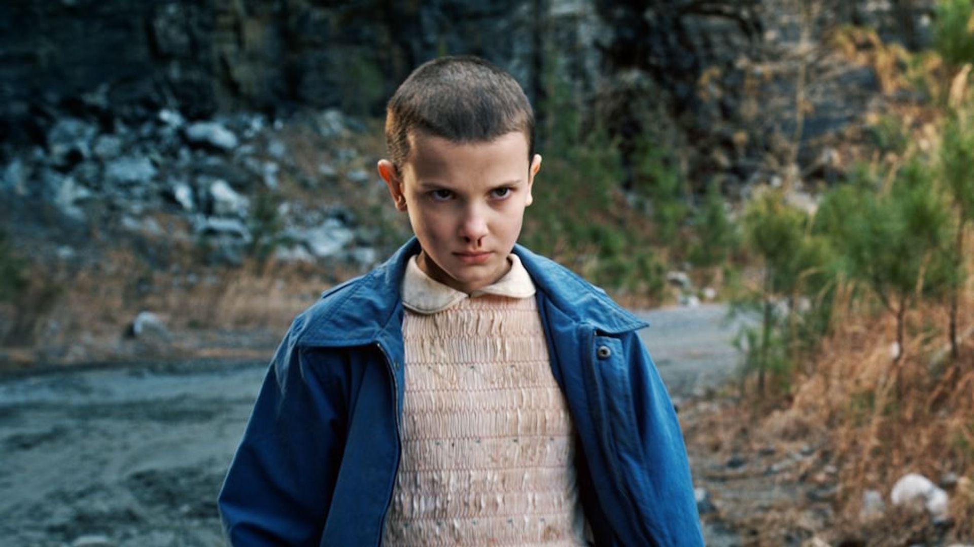 Millie Bobby Brown as Eleven in Stranger Things