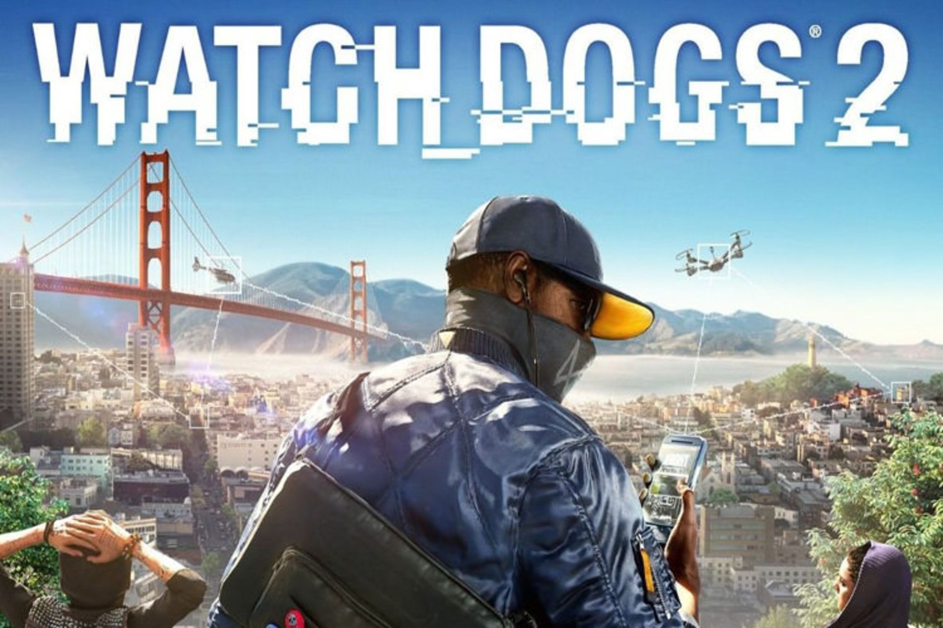 قهرمان بازی watch dogs 2 در حال خواندن داده‌های موبایل