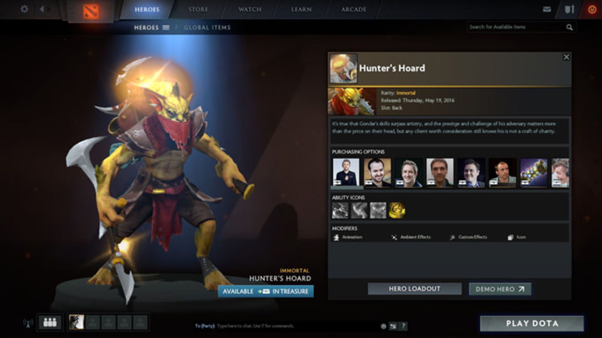 bounty hunter immortal 2016