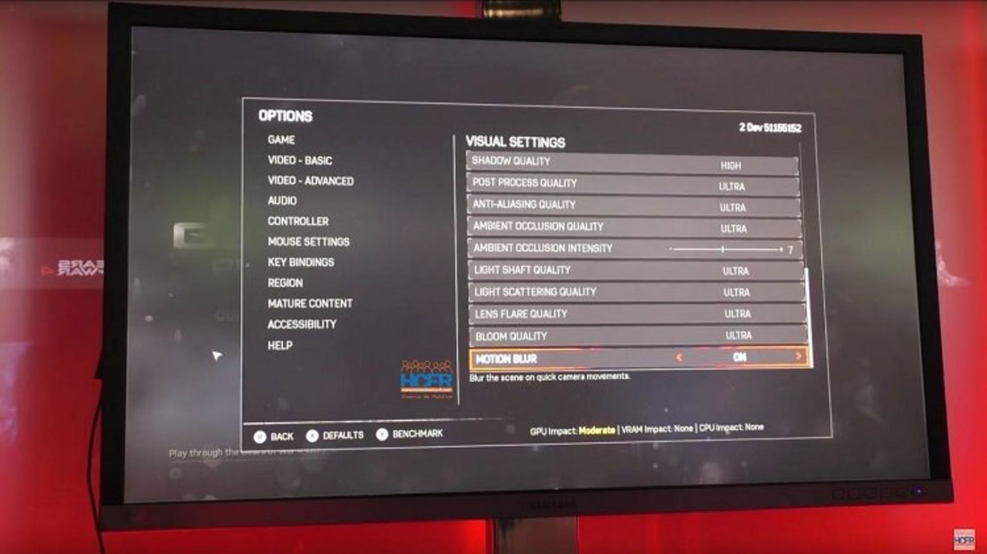 Gears of War 4 PC Menu