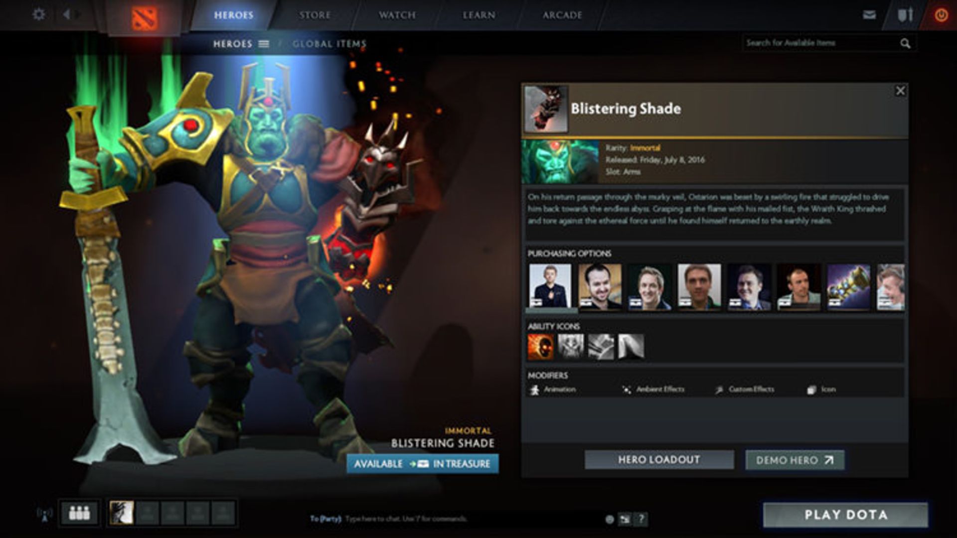 wraith king immortal 2016