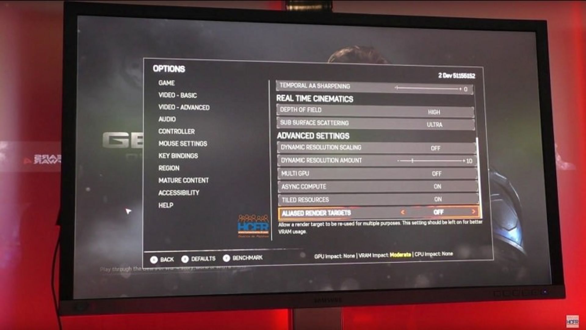 Gears of War 4 PC Menu