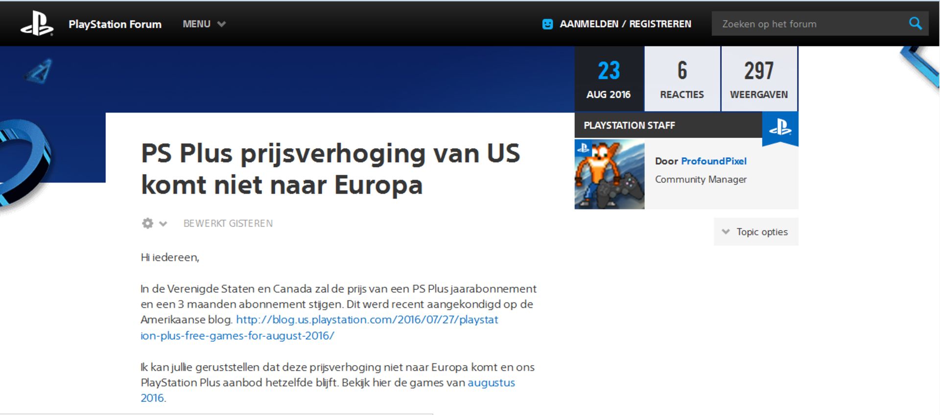 Playstation Plus Dutch