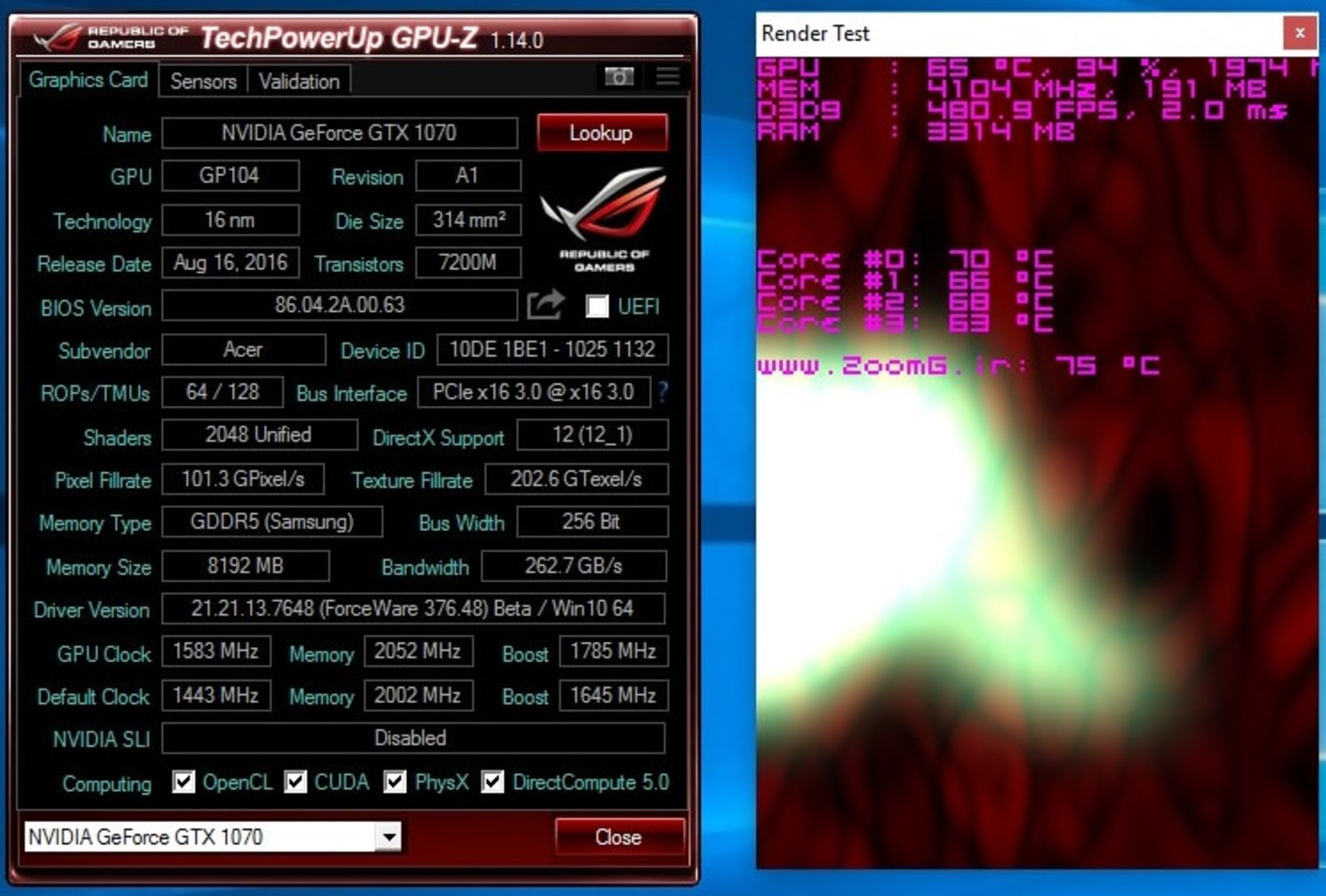 ACER G9 793 GPU-Z