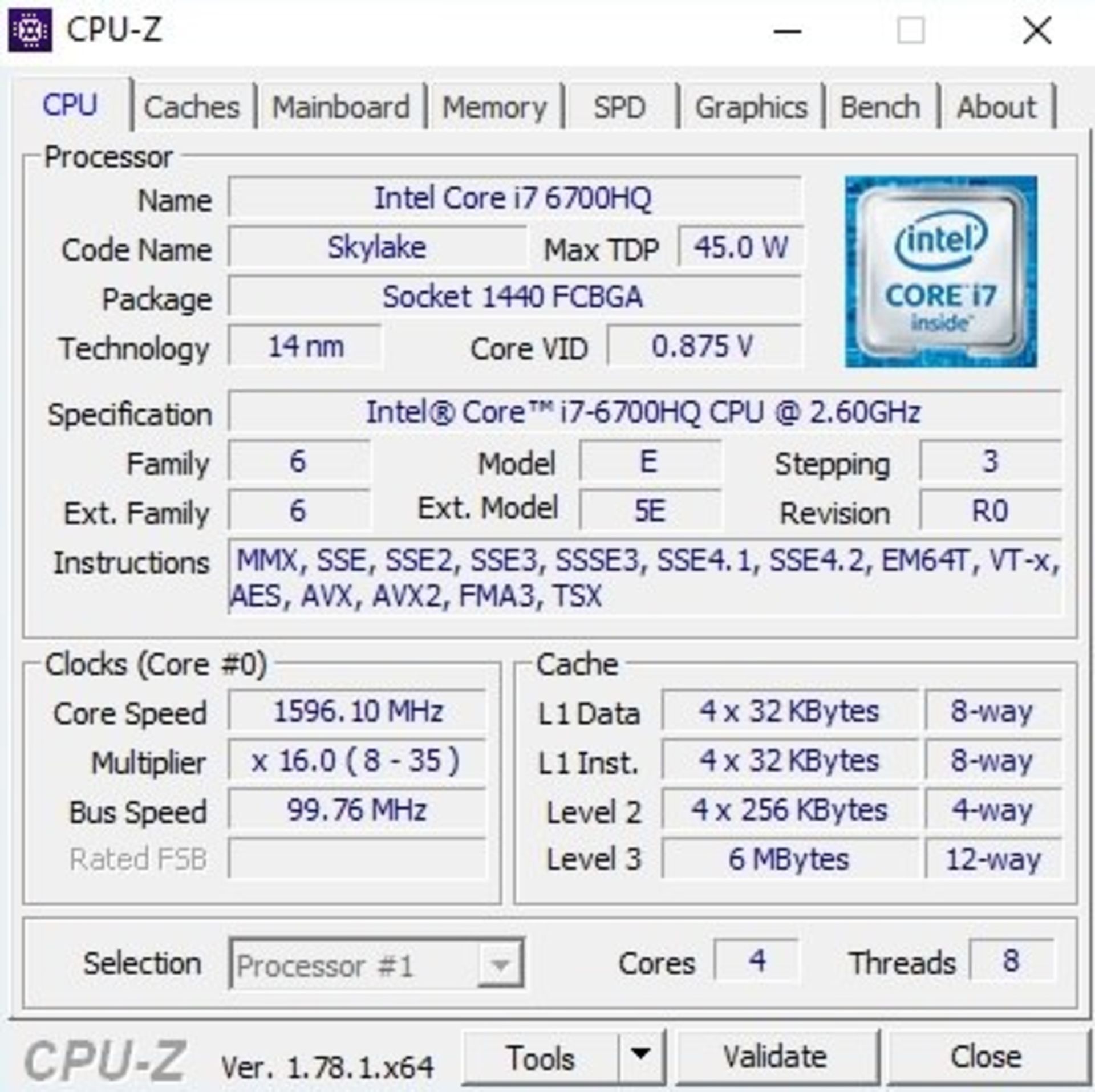 CPU-Z ACER G9 793