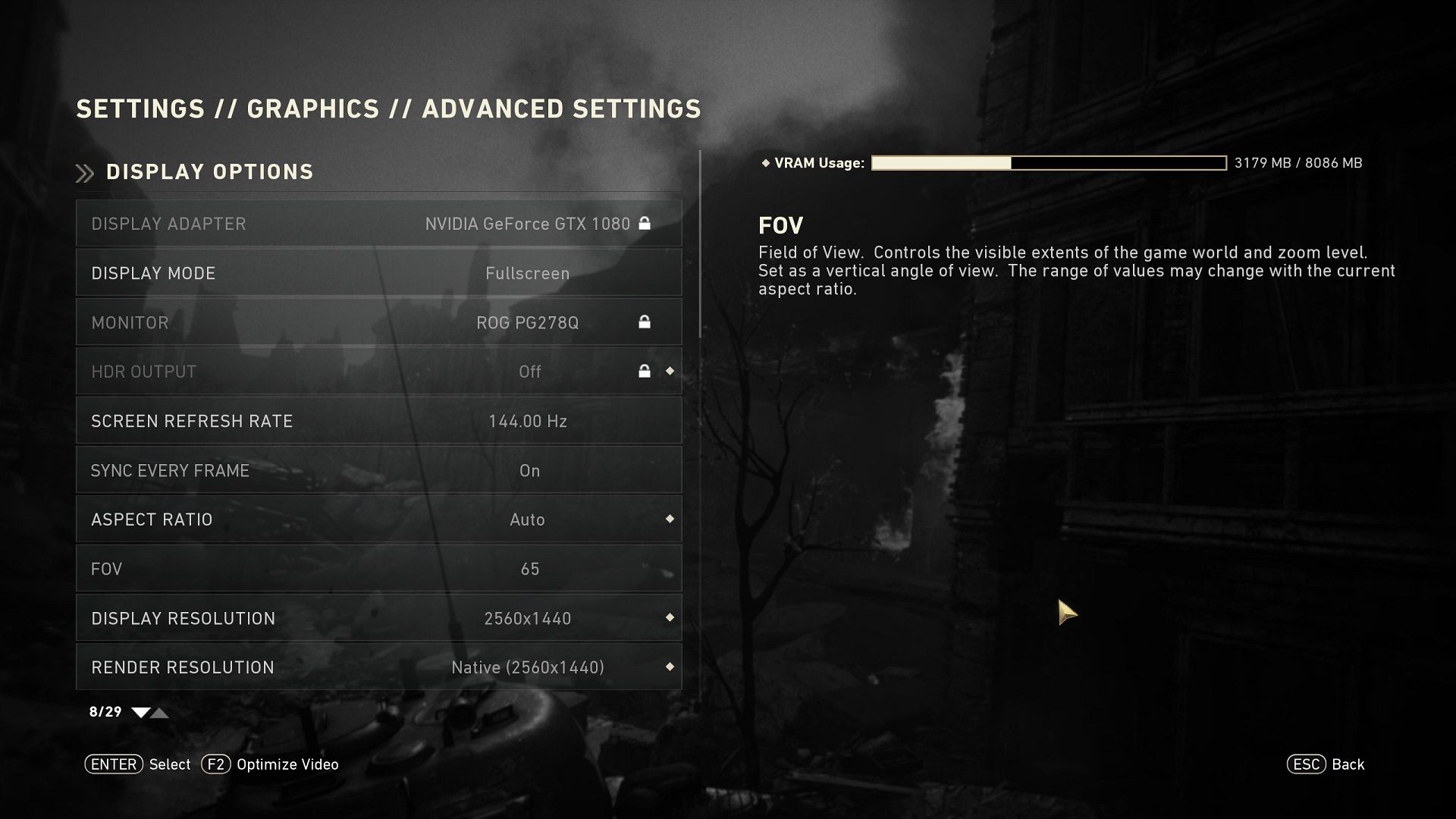 Call of Duty WWII Graphics Advanced Setting