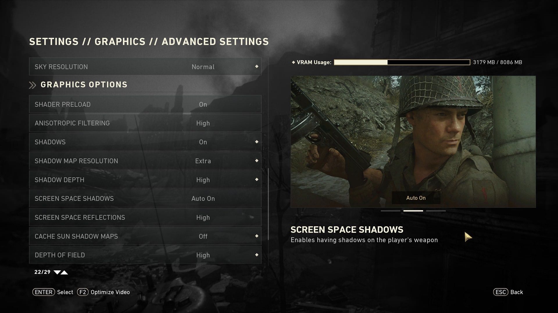 Call of Duty WWII Graphics Advanced Setting