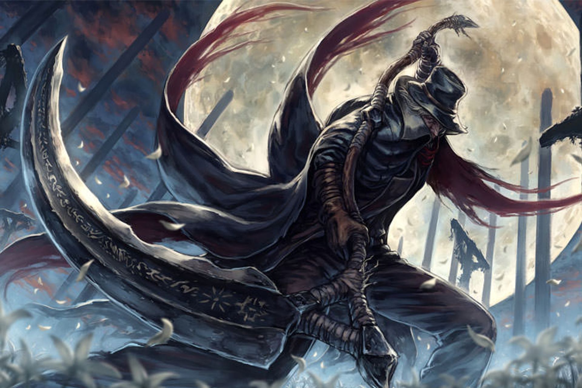 هانتر بازی Bloodborne در حال شکار هیولاها
