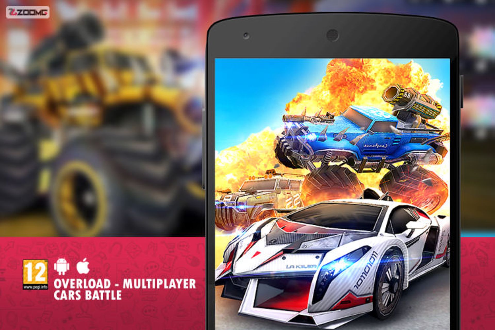 بازی اندروید Overload Multiplayer Cars Battle