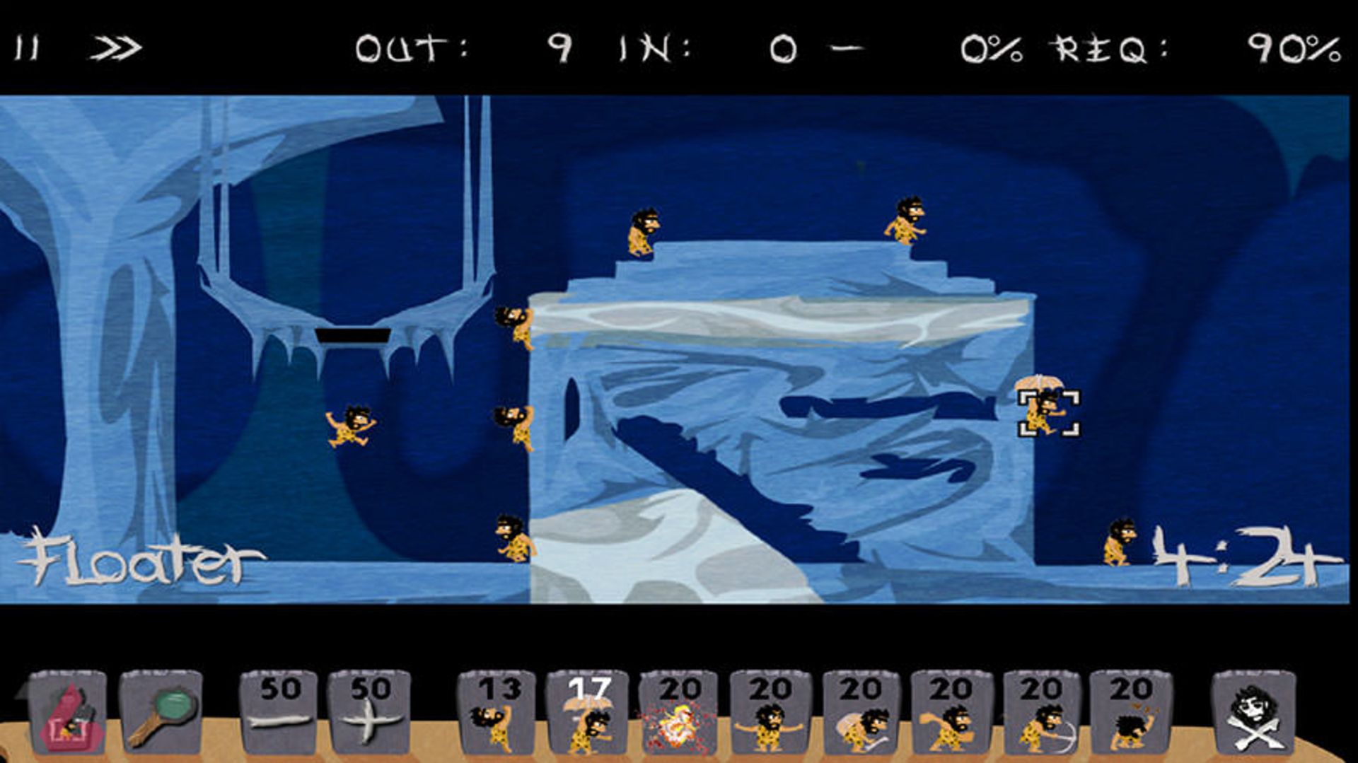 بازی Caveman HD Lemmings Way