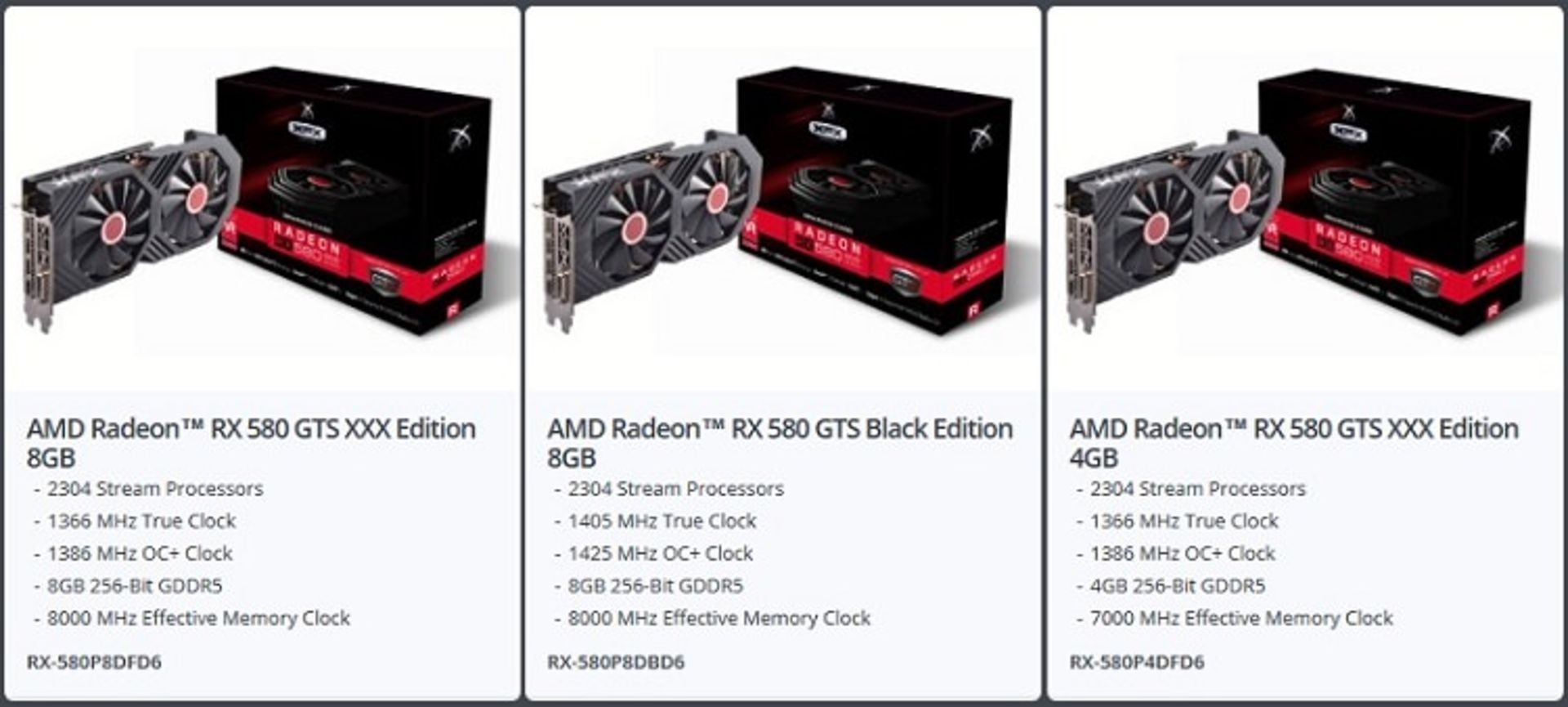 کارت گرافیک سری Radeon RX 500 XFX