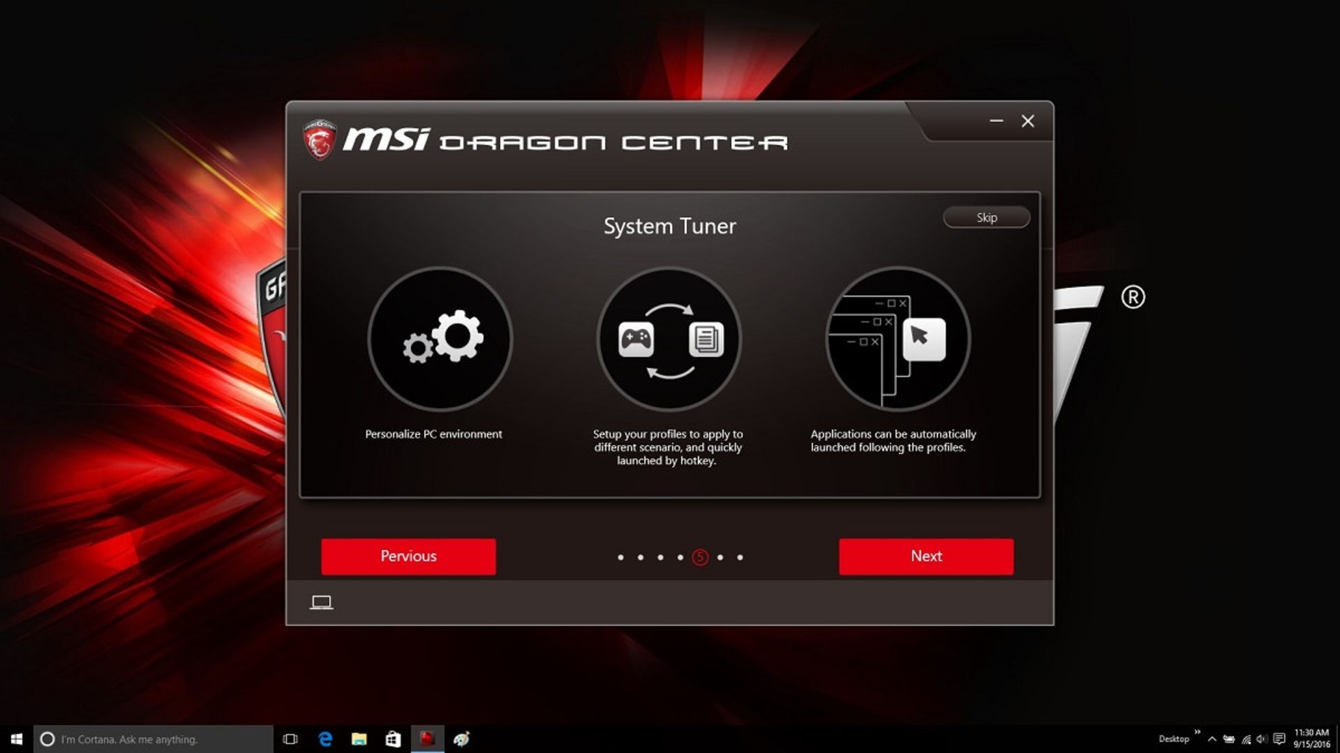 MSI GE62 7RE Dragon Center