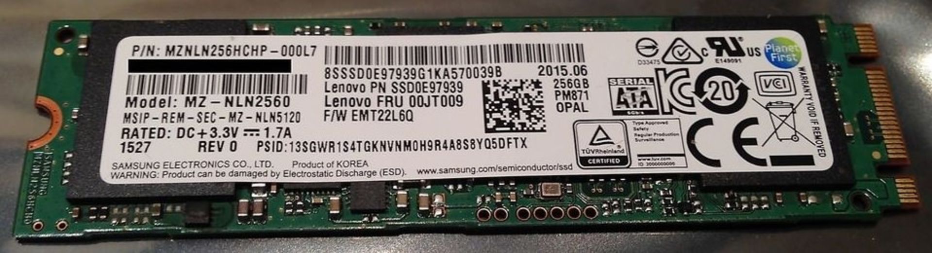 MSI GE62 7RE MZNLN256HMHQ PM871