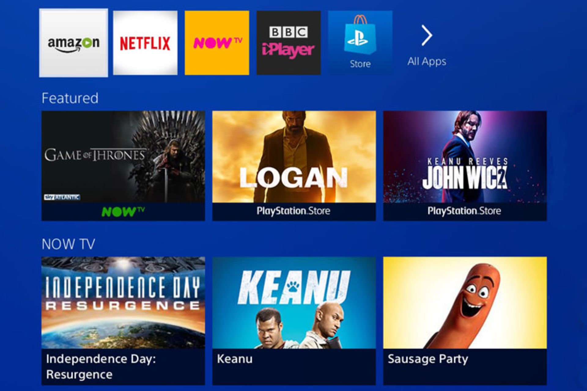 Playsatation 4 | TV & Video App