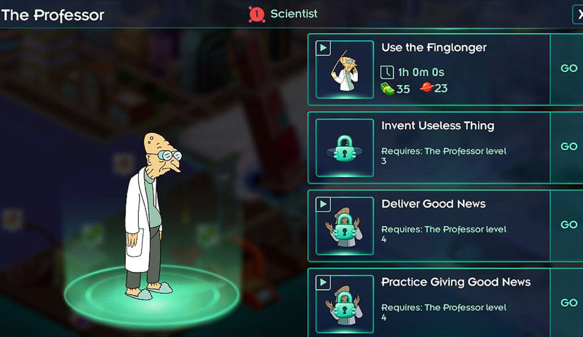 بازی موبایل Futurama: Worlds of Tomorrow