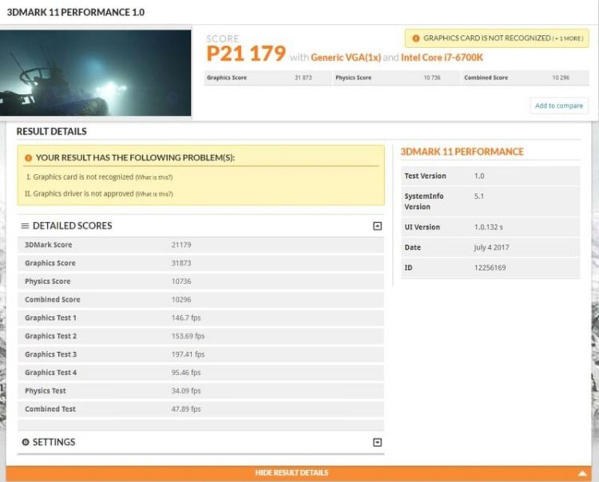 AMD RX Vega 3DMark 11 Score