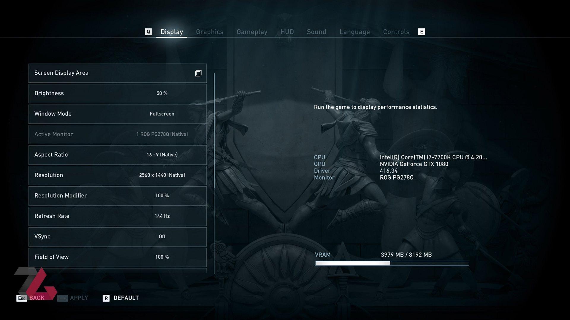 Assassins Creed: Odyssey Display Menu 1