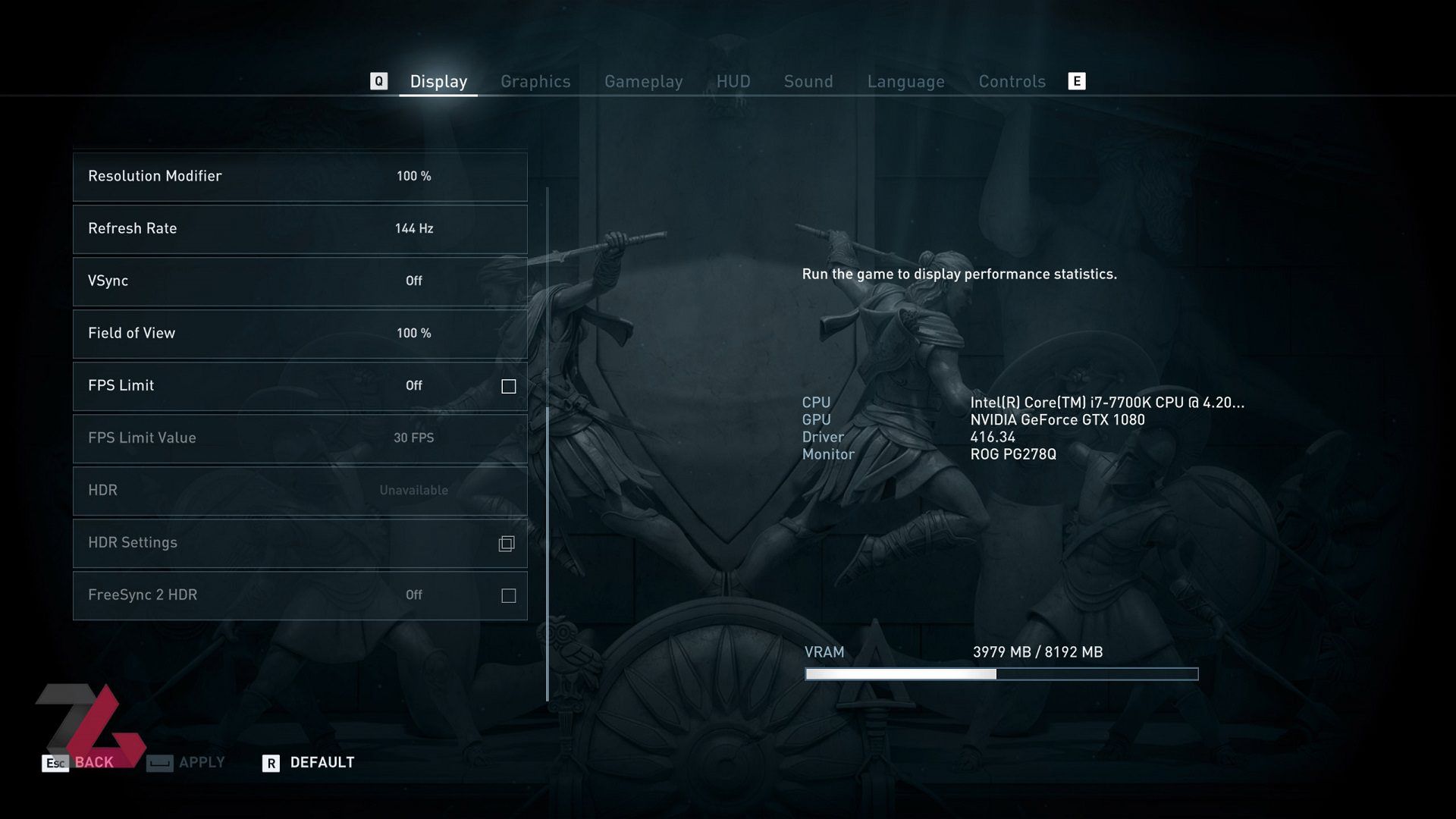 Assassins Creed: Odyssey Display Menu 2