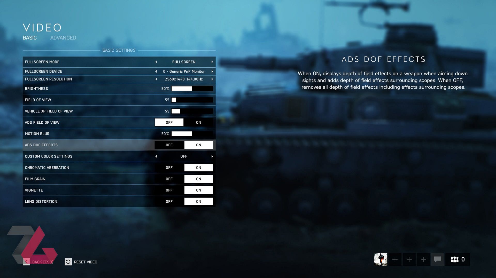 Battlefield V Video Setting 1