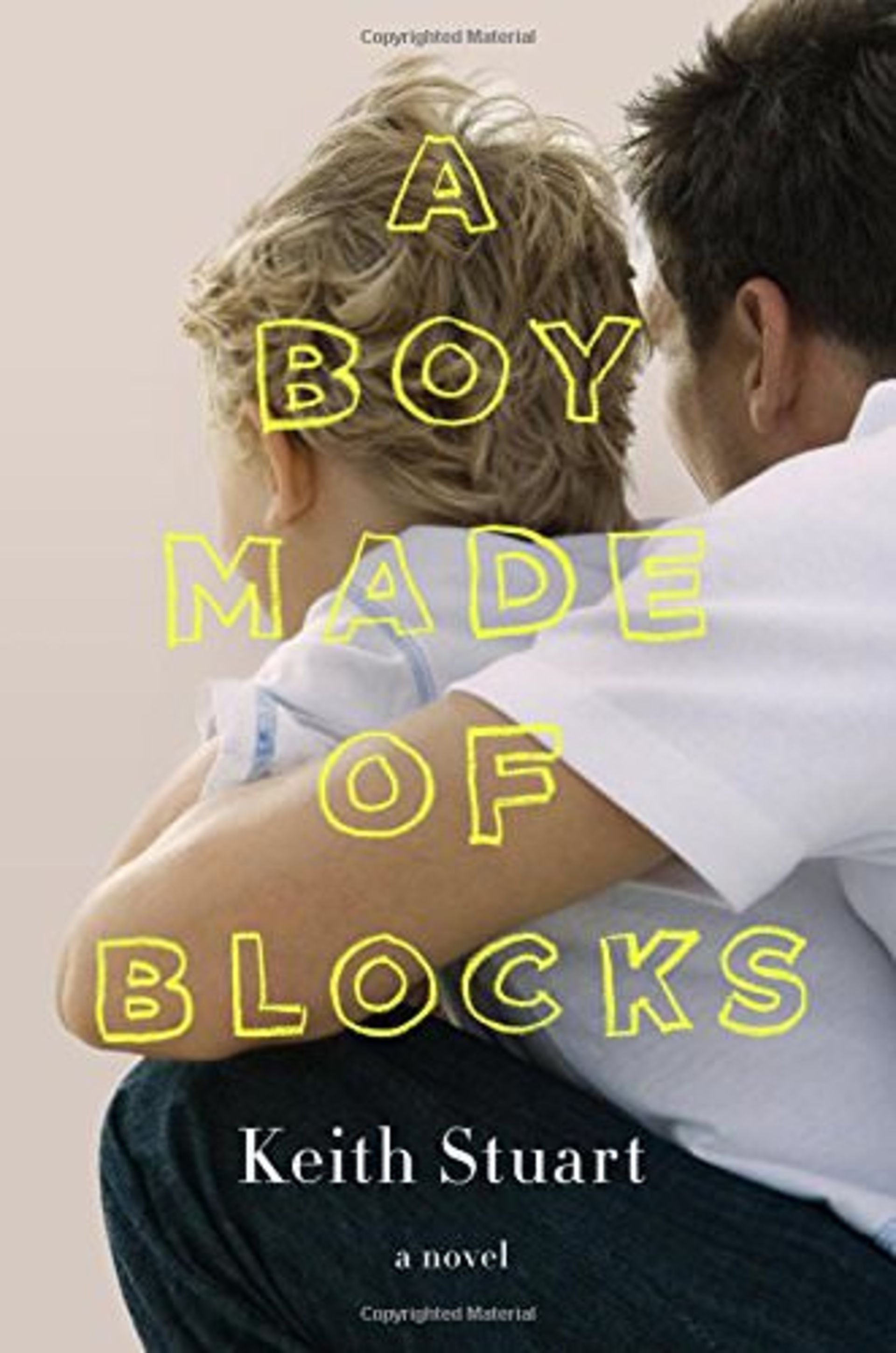 a boy made of blocks