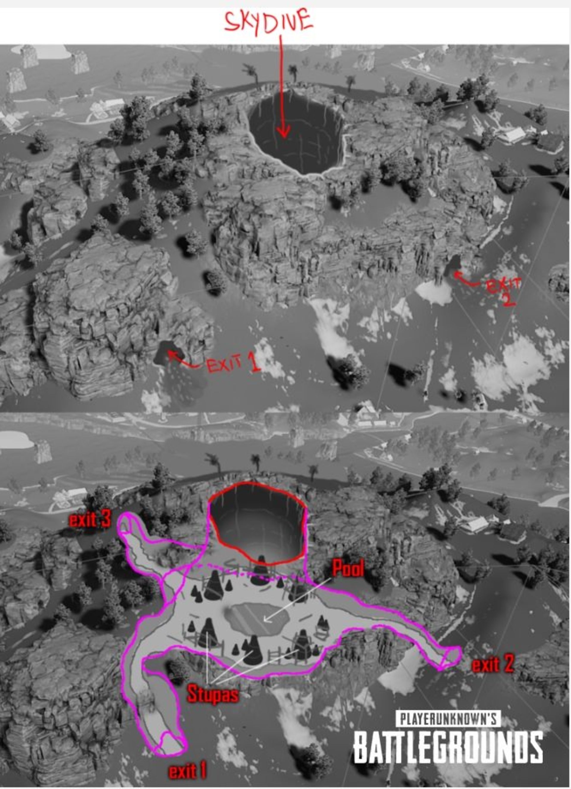 PUBG Cave savage map