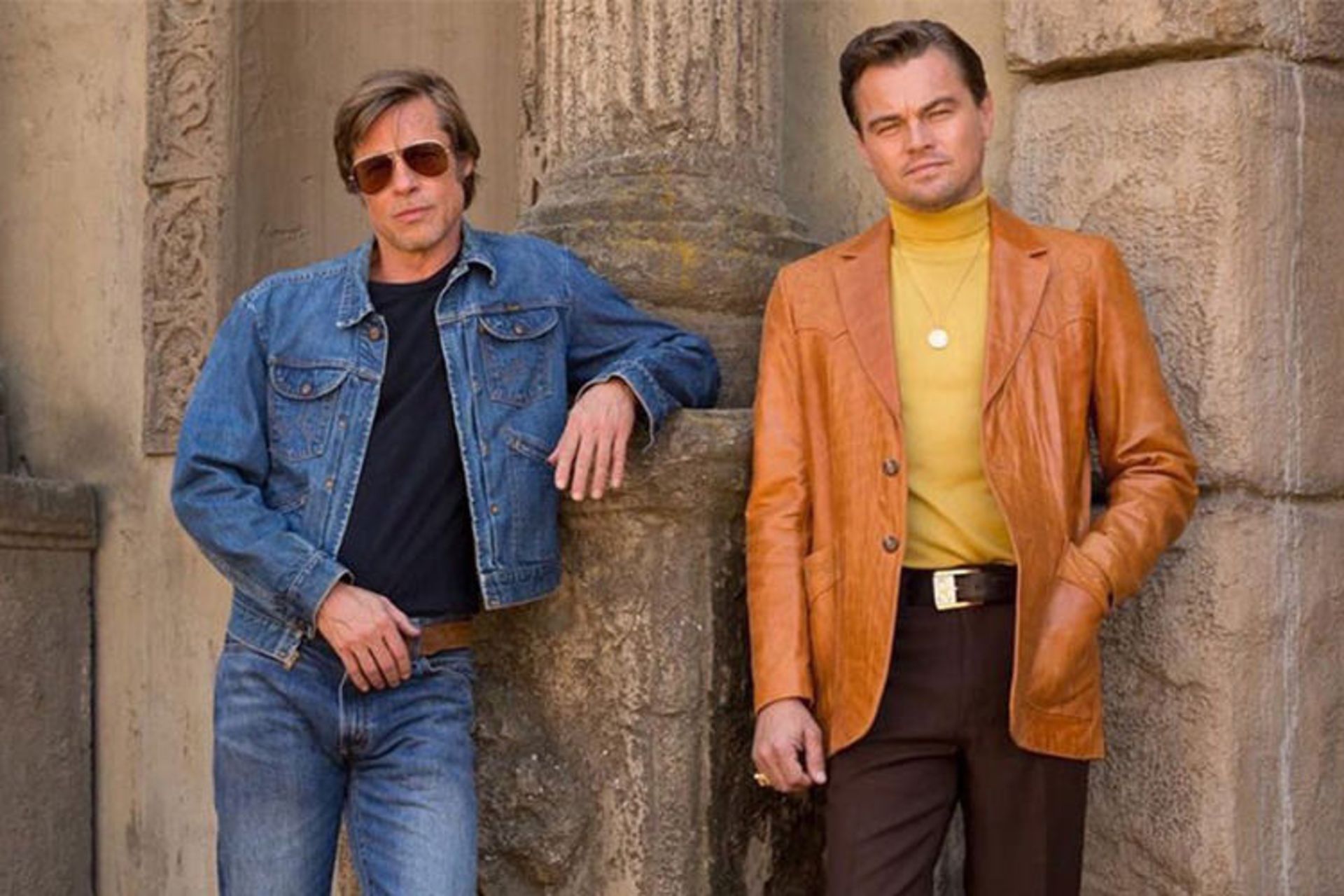 برد پیت و لئوناردو دی‌کاپریو در فیلم Once Upon A Time in Hollywood