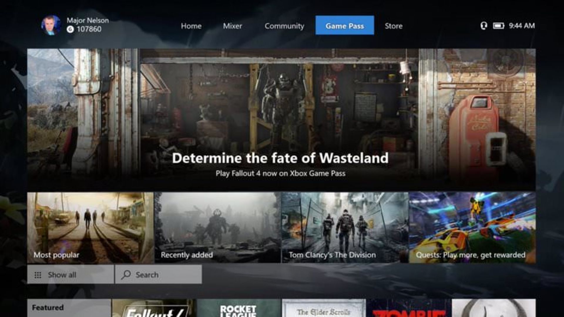 Xbox Game Pass Hub