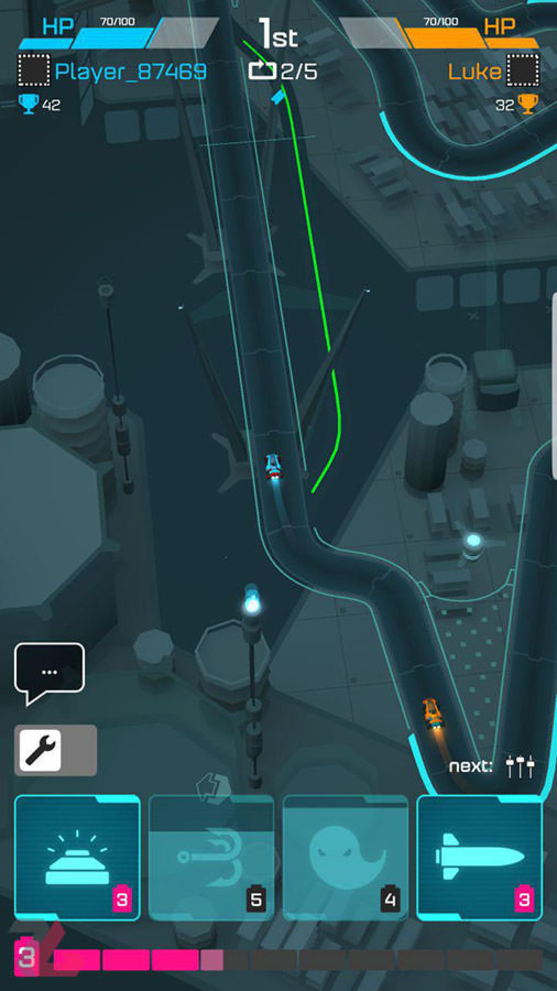 بازی موبایل Hyperdrome - Tactical Battle Racing