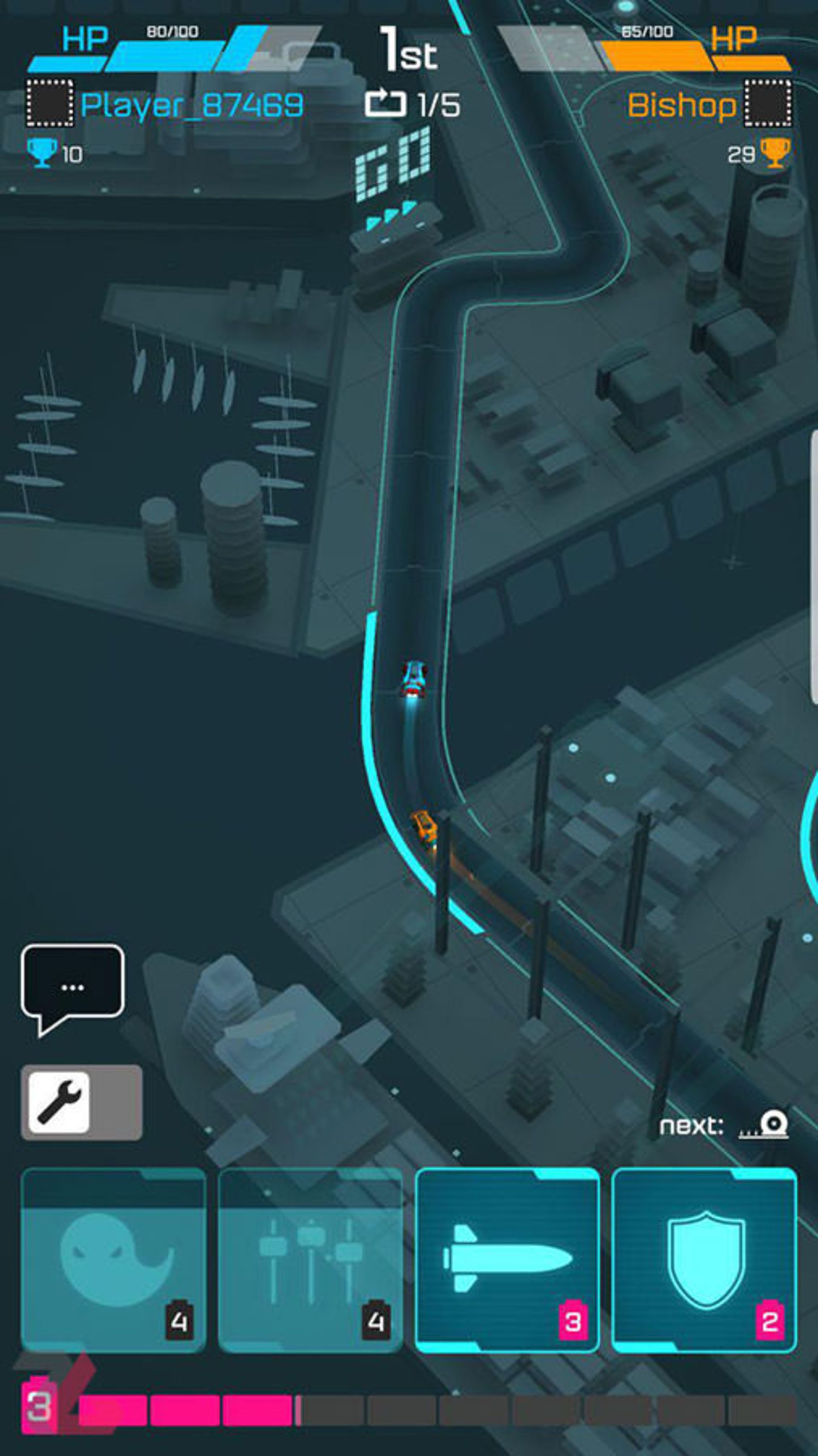 بازی موبایل Hyperdrome - Tactical Battle Racing