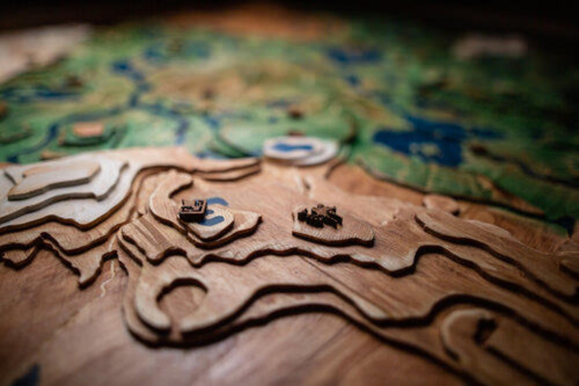 Wooden Topographical Map from Breath of the Wild