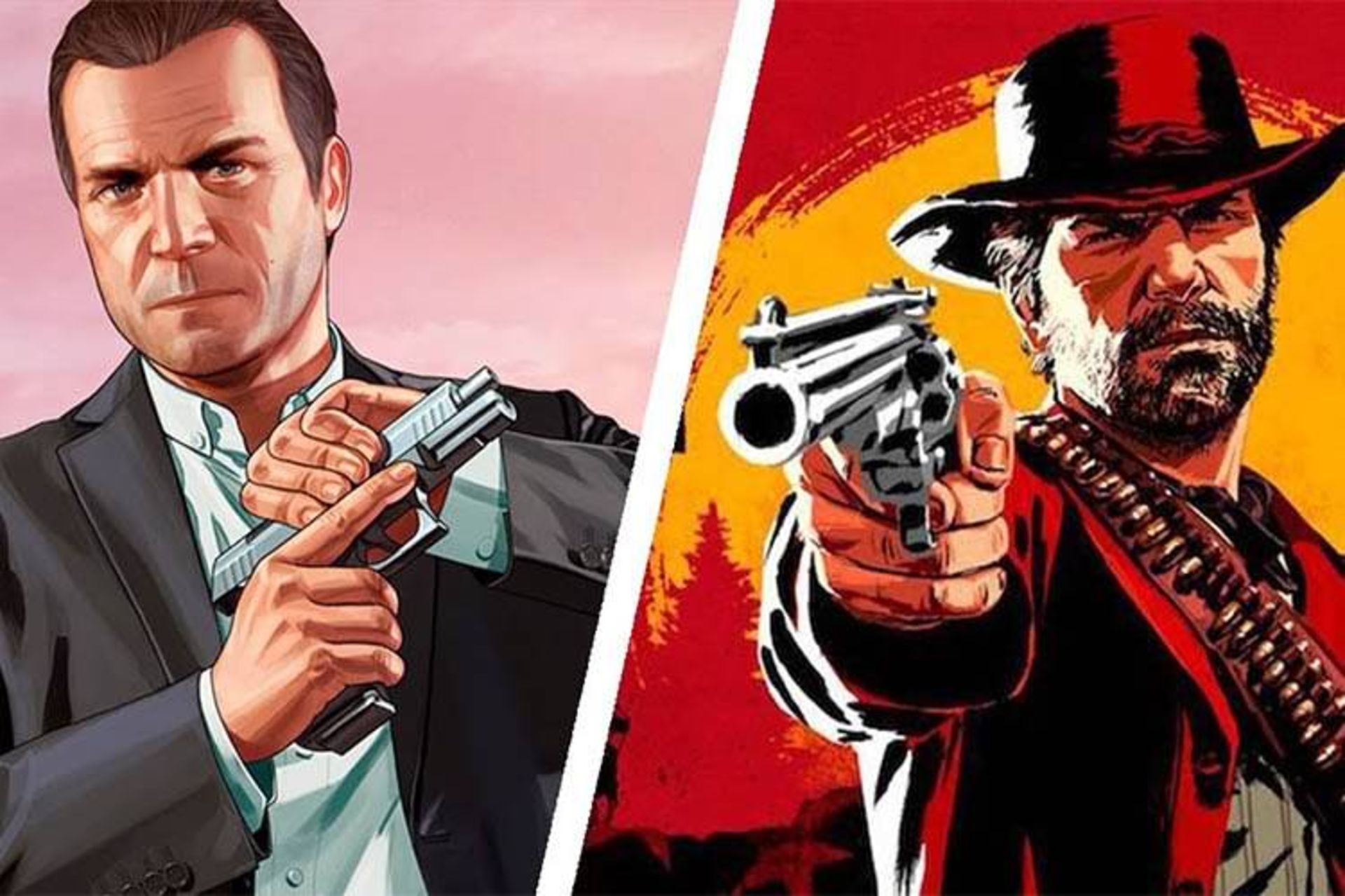 آرتور مورگان از Red Dead Redemption 2 و مایکل از GTA V