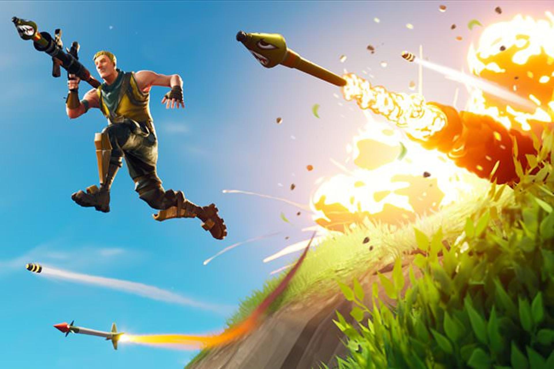 شلیک موشک‌ها و پرش از ارتفاعات در فورتنایت