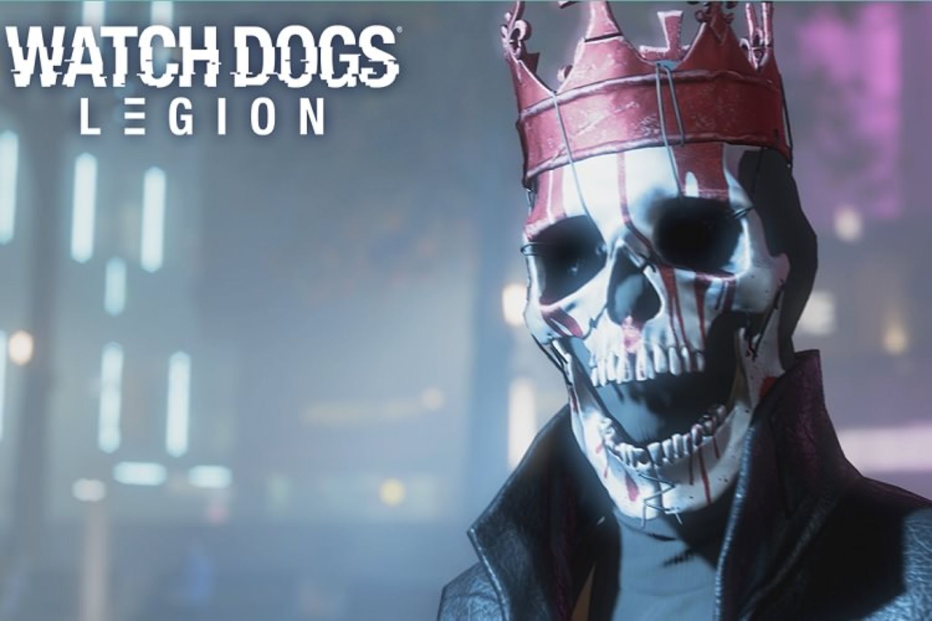 شخصیت Watch Dogs Legion در حال استفاده از ماسک و تاج