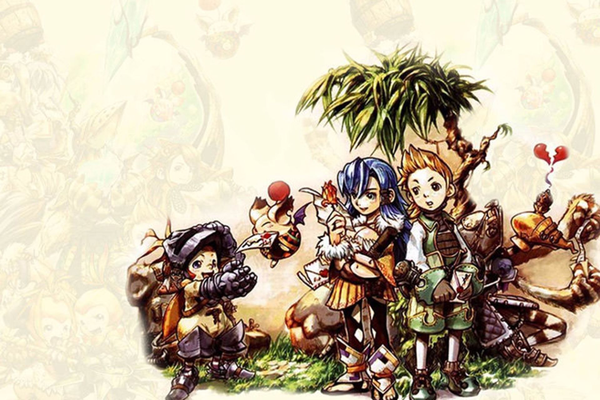 کاراکترهای بازی Final Fantasy Crystal Chronicles Remaster در حال استراحت زیر درخت