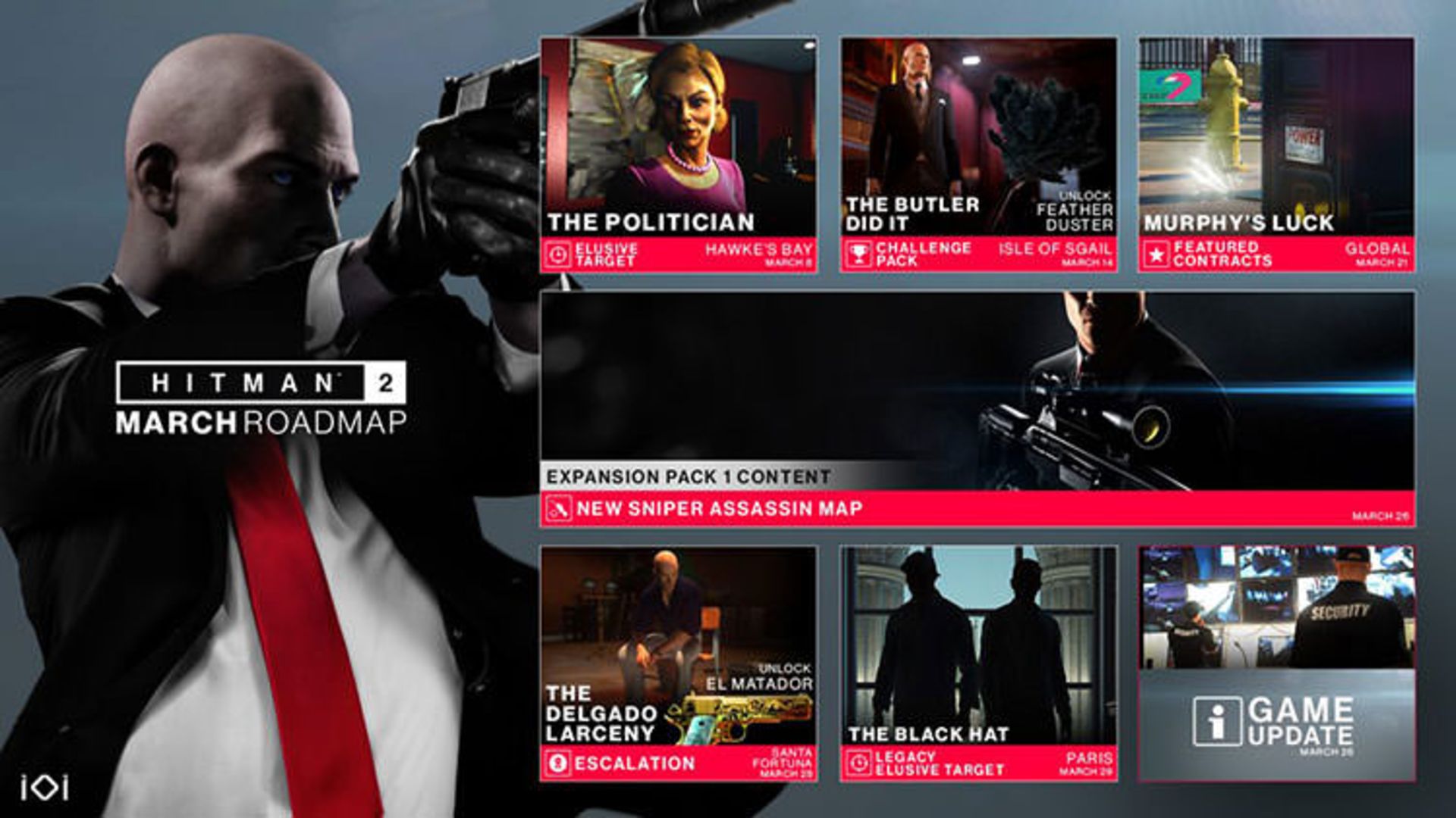 جزئیات محتویات ماه مارس Hitman 2