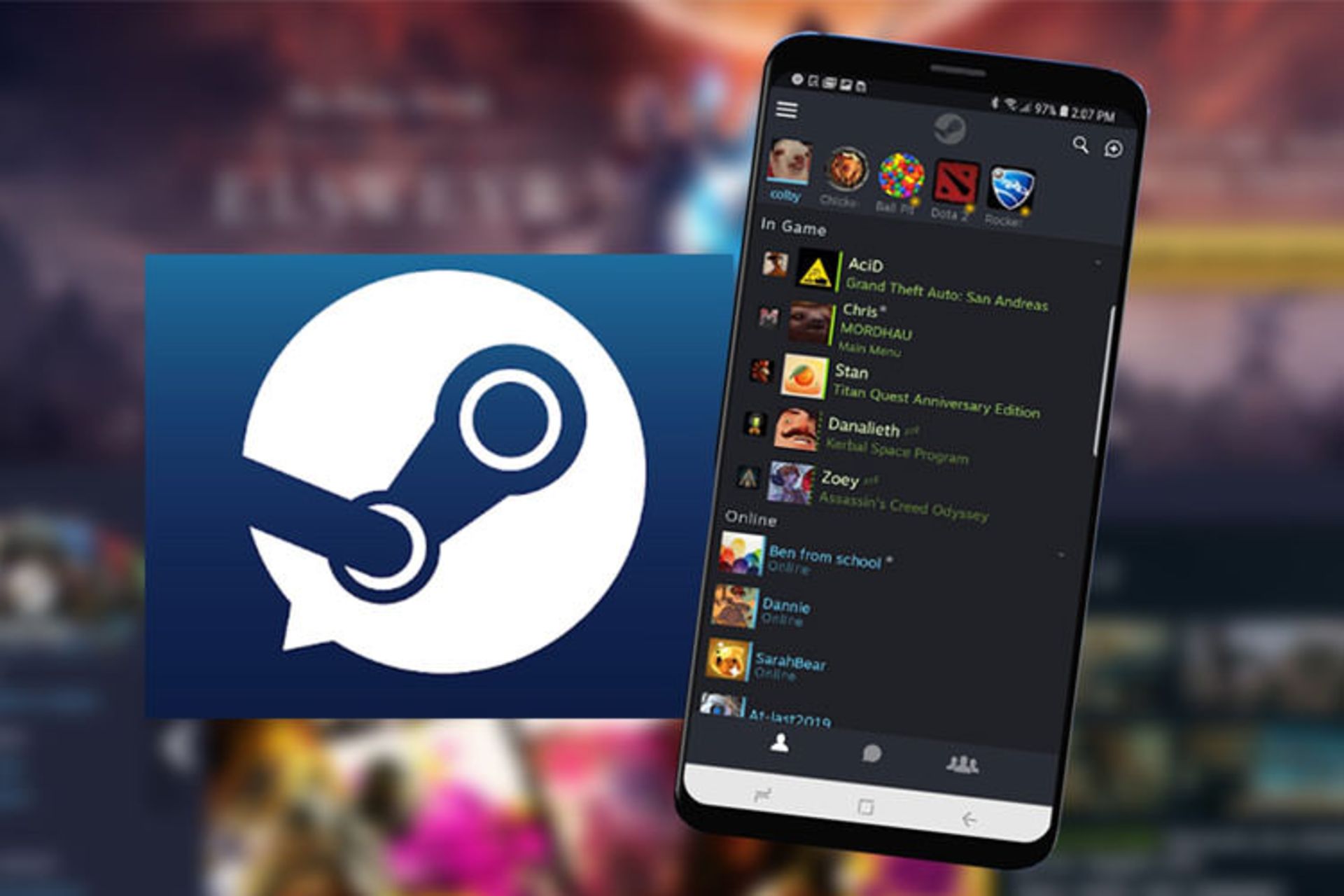 برنامه موبایل Steam Chat
