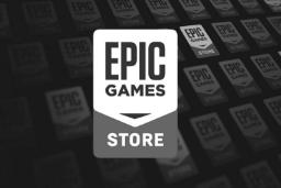 لوگو سفید و خاکستری Epic Games Store
