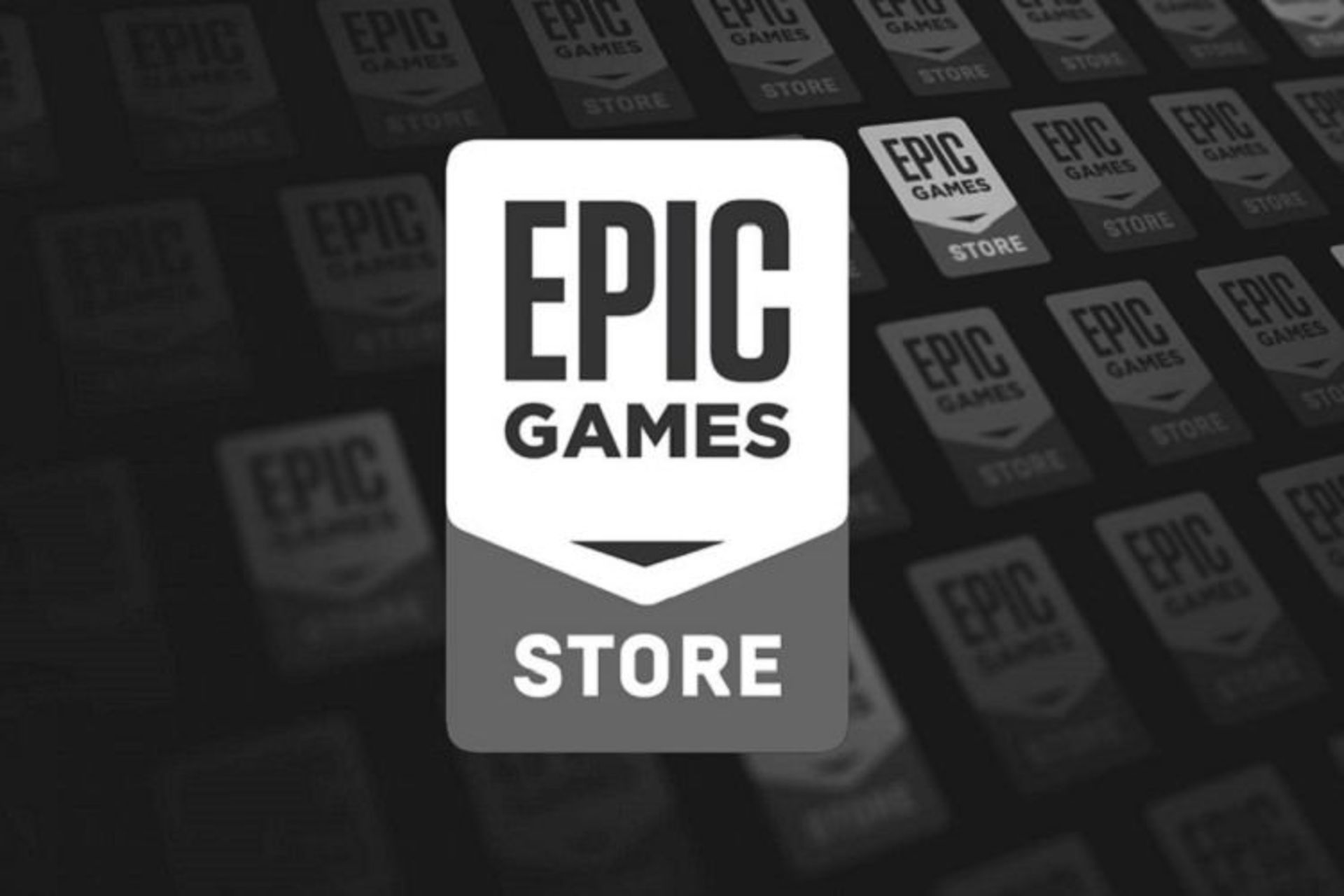 لوگو سفید و خاکستری Epic Games Store