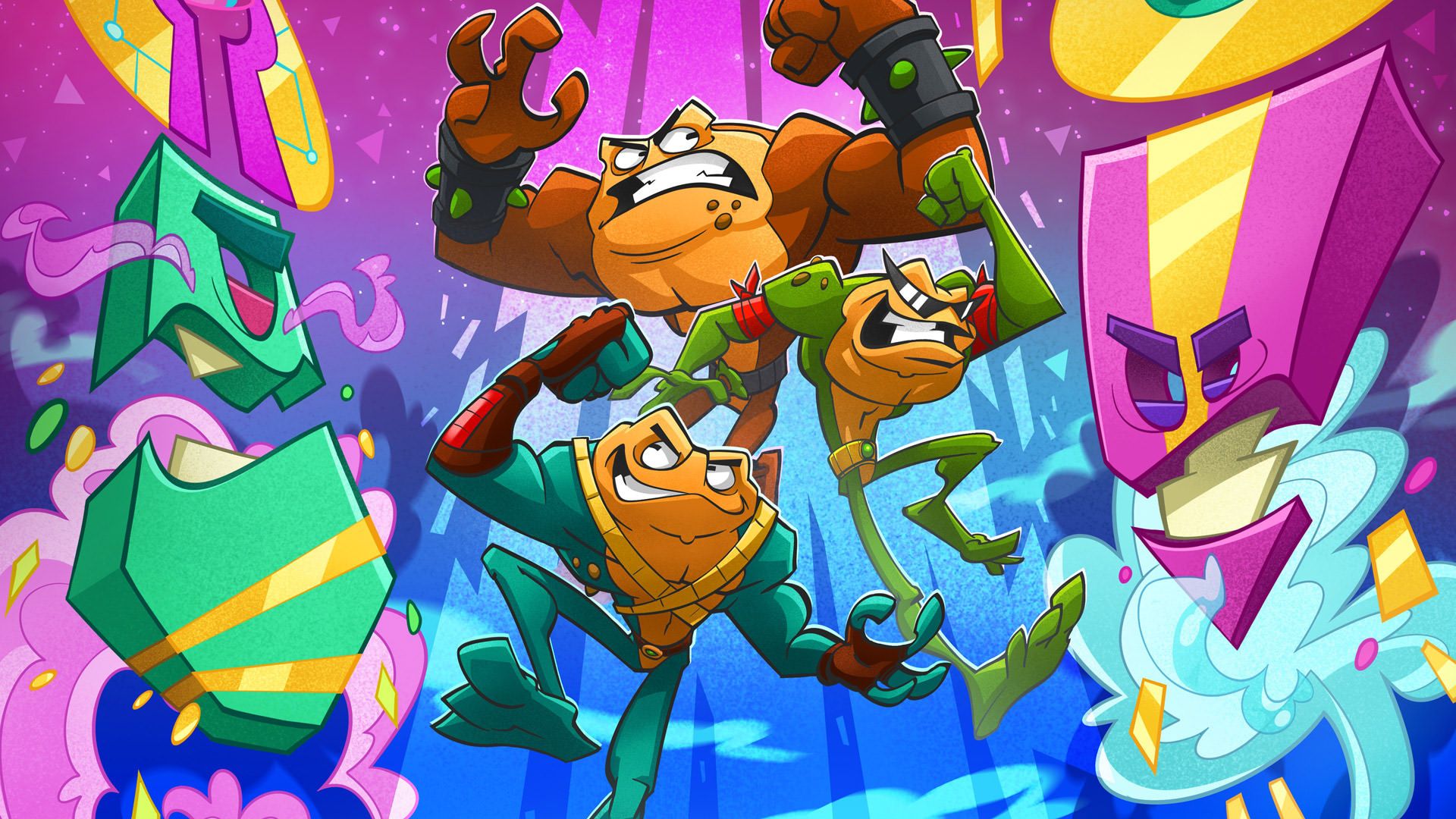 سه شخصیت وزغ بازی Battletoads