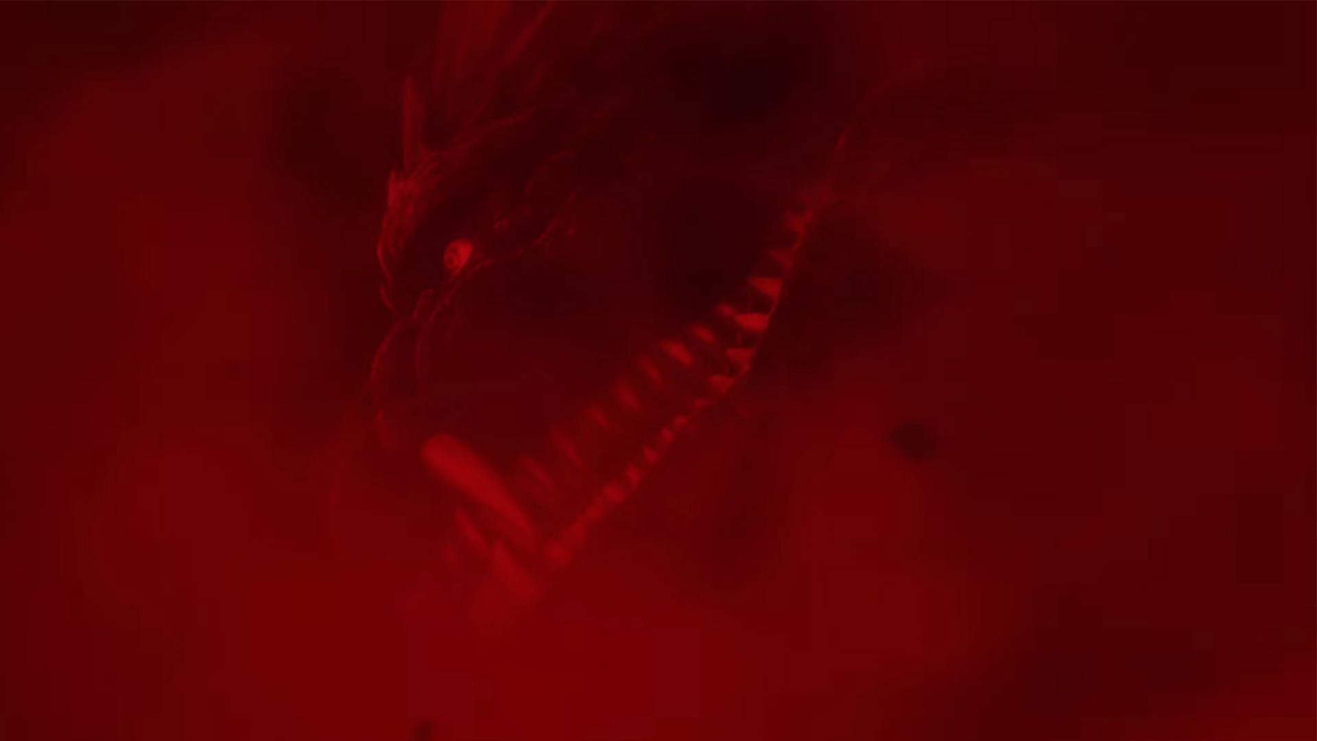 گودزیلا در دودی قرمز رنگ در انیمه Godzilla: Singular Point